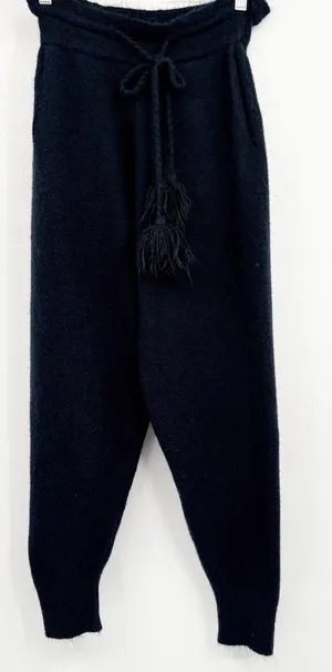 Allison New York Womens Navy Blue Wool Blend Tassel Knit Joggers Pants Size S thumbnail 1
