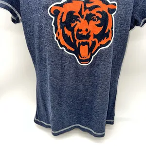 NFL Team Apparel Women's Speckled Chicago Bears Short Sleeve V-Neck T-Shirt-Sz L thumbnail 4