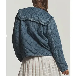 Maeve Anthropologie Hazel Quilted Chambray Cottagecore Farmhouse Jacket Size S thumbnail 6