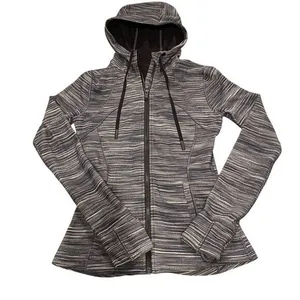 Lululemon Women’s 6 Hoodie Define Jacket Heathered Black White Full‎ Zip Sporty thumbnail 2