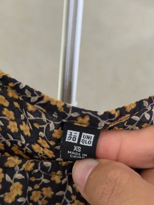 Uniqlo Black Dress with Mustard Floral Print thumbnail 5