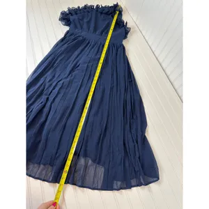Lulus Splendid Charisma Navy Ruffle Pleated One-Shoulder Dress Party Flowy Large thumbnail 5
