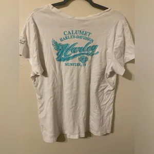 Womens White Graphic Scott‎ Jacobs Harley-Davidson Short Sleeve Tee Size XXL thumbnail 2