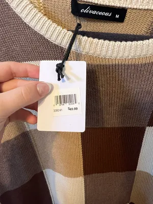 Olivaceous Checkered Short Sleeve Sweater thumbnail 3