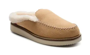 Sanuk Women's Tan Canvas Shearling-Lined Mules Size 6 thumbnail 1