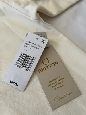 Brixton Cream Pullover with Tan Label Red Size M thumbnail 5