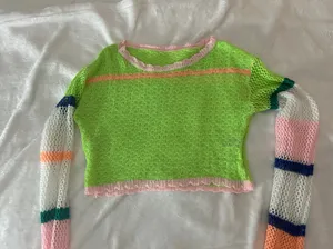 Cropped Crochet Skit Sweater Multiple thumbnail 1