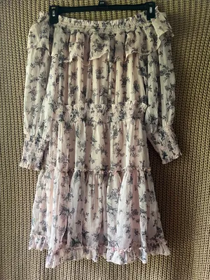 Hayden Pink Floral Off-Shoulder Ruffle Dress thumbnail 1