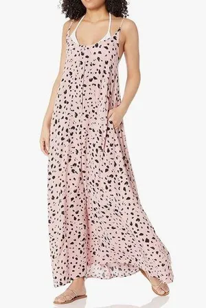 SKYE Pink and Black Spotted Maxi Dress thumbnail 1