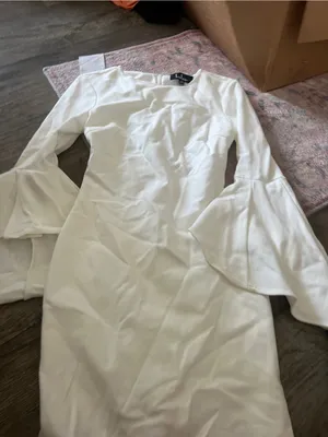 lulus white bodycon bell sleeve dress thumbnail 9