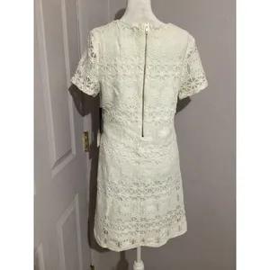 Lulu’s Love You For Eternity Off White Floral Lace Shift Short Sleeve Mini Dress thumbnail 8