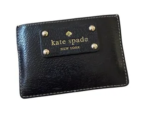 KATE SPADE Black Leather Card Case Holder Wallet thumbnail 1