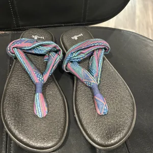 Sanuk Women's Blue and Pink Sandals thumbnail 2