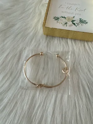 Rose Gold Tie Knot “L” Letter Bracelet thumbnail 3