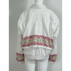 Vintage 90s Nike White Track Jacket Women’s Aztec Sun Embroidered Windbreaker S thumbnail 2