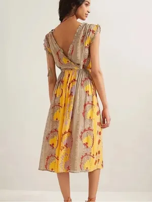Anthropologie Let Me Be Beaded Maxi Dress XS thumbnail 3