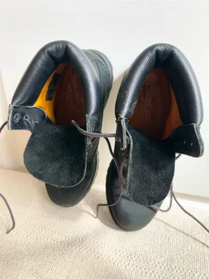 Timberland Boots Women Size 6.5 Black Leather Lug Sole Combat thumbnail 5