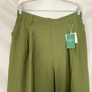 NWT Halara High Waisted Wide Leg Flowy Solid Palazzo Casual Linen-Feel Pants XL thumbnail 8