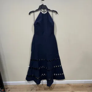 NWT Alexis JANESSA DRESS size medium navy blue A-Line women’s thumbnail 3