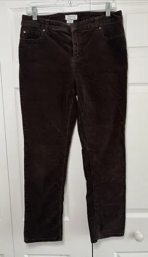 Charter Club Corduroy Pants Womens Size 10P Brown Straight Stretch Cotton Petite thumbnail 1