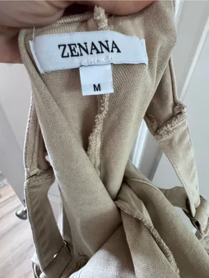 Zenana Outfitters NWOT Beige Linen-Blend Pinafore Jumpsuit thumbnail 6