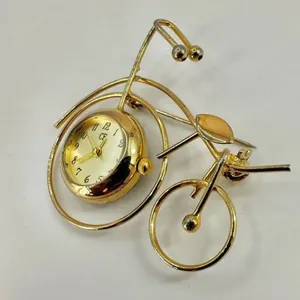 CF Gold tone watch bicycle brooch thumbnail 4