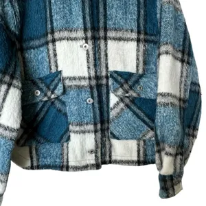 Zara Jacket Sz M Plaid Soft Cropped Shacket Classic thumbnail 5