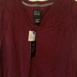 NWT Jos. A. Bank Men’s Large Sleeveless Vest- Deep Burgundy thumbnail 3