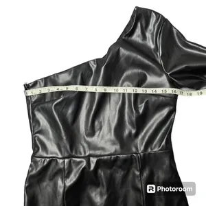 Lulus Highly Favored‎ Black Vegan Leather One-Shoulder Mini Dress thumbnail 7