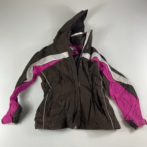 Columbia Jacket Womens Medium‎ Brown Pink White Full Zip Hooded Interchange Ski thumbnail 1
