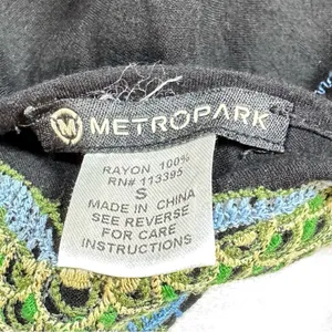Metropark Boho Embroidered Peacock Tunic Dress Festival Resort Rayon Small Artsy thumbnail 6