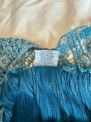 Shoreline Blue Tie-Dye Crochet Trim Sundress Size M thumbnail 7