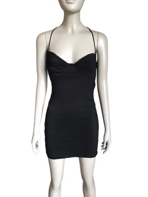 Lucy in the Sky Black and Silver Rhinestone Mini Dress thumbnail 2