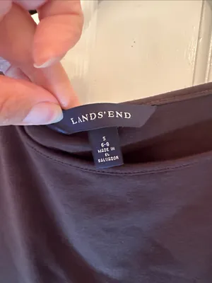 Lands' End Chocolate Brown 3/4 Sleeve Shift‎ Dress size S EUC thumbnail 2