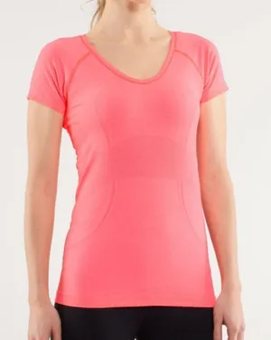 Lululemon Swiftly Tech V neck short sleeve athletic tee top flash pink size 10 thumbnail 1