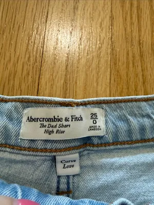 Abercrombie & Fitch Curve Love The Dad Short High Rise Sz 0/25 thumbnail 2