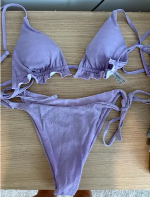 Sparkly Purple Zaful Bikini thumbnail 3