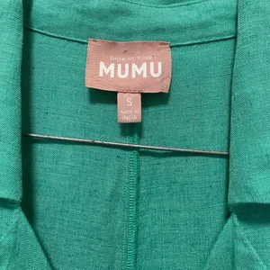 Show Me Your MuMu Teal Collared Top Size Small thumbnail 4