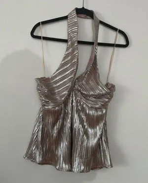 Anthropologie shimmer V Neck Tank Size Large thumbnail 4
