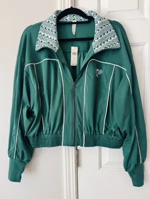 Anthropologie Daily Practice Sport Club Track Crop Jacket, Size XL thumbnail 6