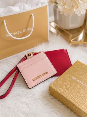 Michael Kors Saffiano Card Case Duo Wristlet Zip Wallet NWT thumbnail 3