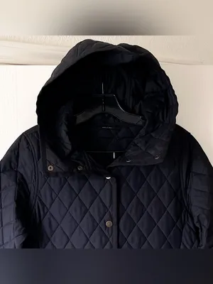 Weekend‎ MaxMara Long Quilted Hooded Puffer Coat Black 4 EUC thumbnail 5