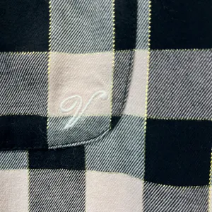 Victoria'S Secret Plaid Flannel Pj’S‎ M Pink/Black W/Gold Thread Preowned thumbnail 3