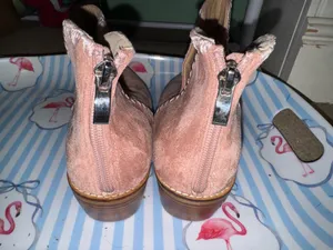 Hey girl pink suede ankle boots thumbnail 3