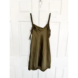House of Harlow 1960 Olive Green Braided Strap Satin Mini Dress thumbnail 8