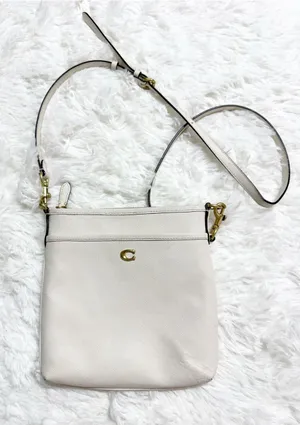 Coach Kitt Crossbody Bag Ivory Leather Gold Hardware thumbnail 1