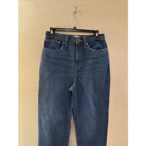 Madewell Baggy Straight Jeans Medium Dark Wash Denim Blue‎ Womens Size 26X30 EUC thumbnail 3