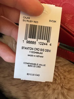 NWT Coach CAJ44 Men's Stanton Crossbody Bag In Signature Denim/Ruby Red thumbnail 4