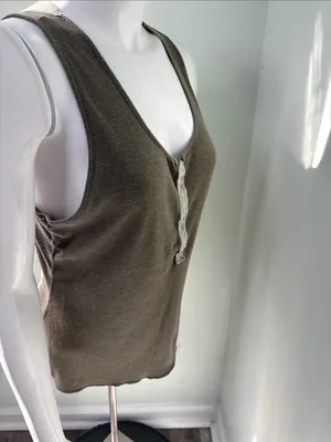 Free People Intimately Laid Back Green Ribbed Tank L thumbnail 8