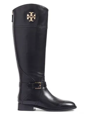 Tory Burch Adeline Riding Boots Knee High Equestrian Leather Black 7.5 Classic thumbnail 1